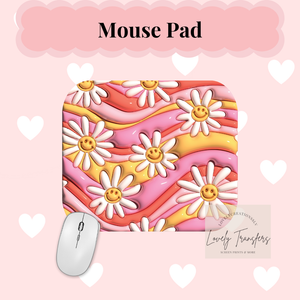 Retro Flowers- Mouse Pad