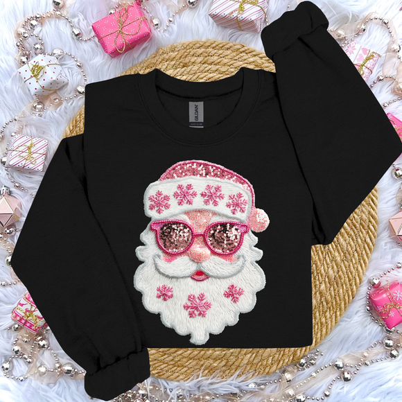 Pink Glitter Santa