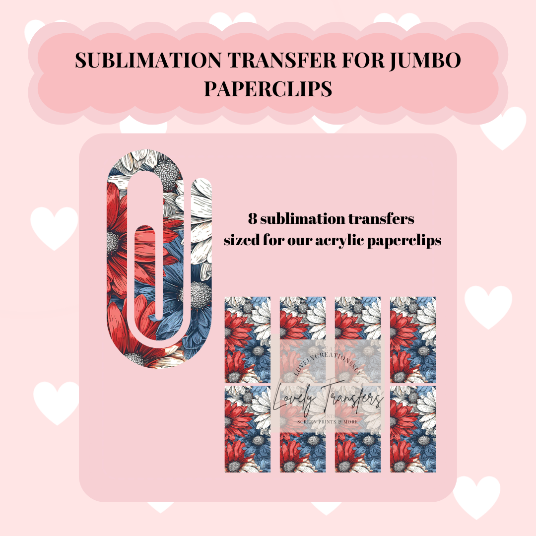 Blue & Red Flowers Sublimation Transfer – Lovely Transfers