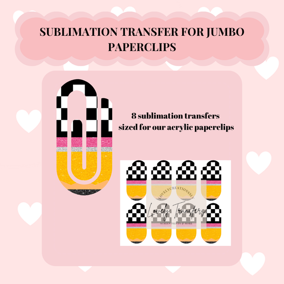 Checkered Pencil Sublimation Transfer
