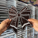 Football Bow- Sequins Patch