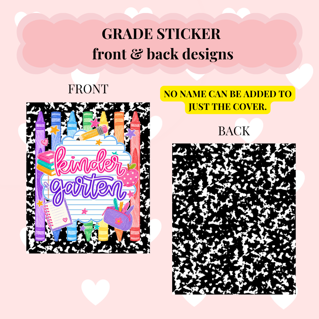 SCHOOL GRADE- STICKER for Notebook – Lovely Transfers