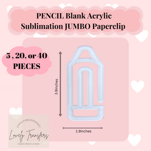 PENCIL Sublimation Acrylic Paperclip Blanks (BUNDLES)