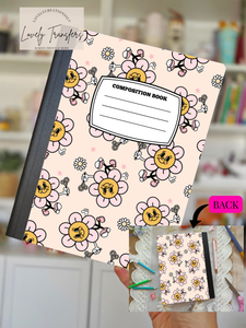 Smiley Flowers- Composition Notebook