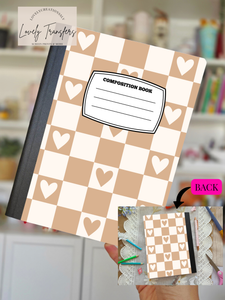 Beige Checkered- Composition Notebook