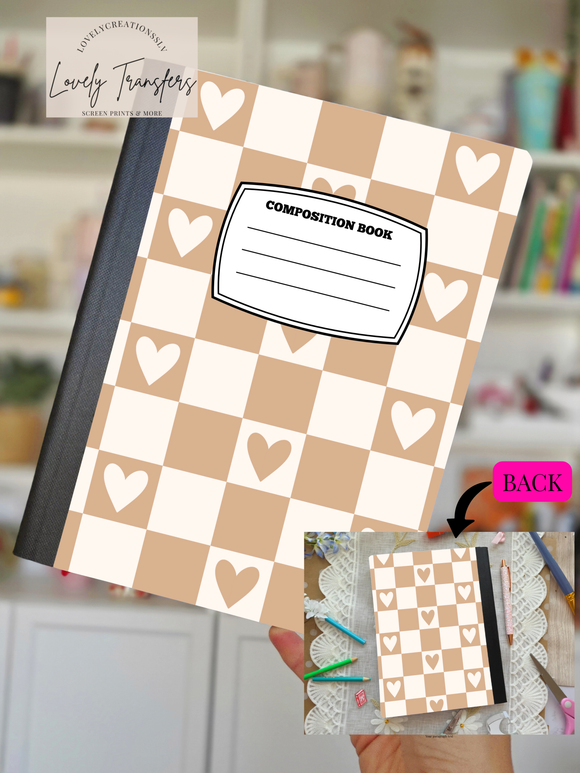 Beige Checkered- Composition Notebook
