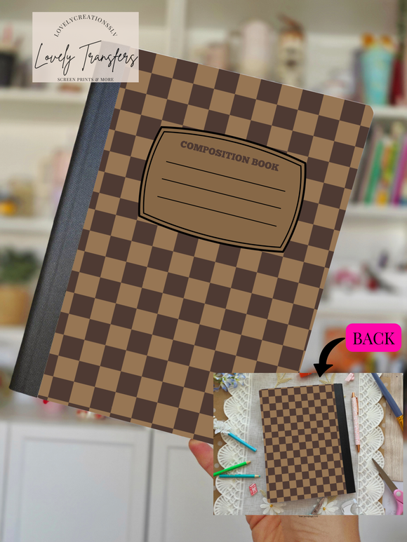 Checkered Brown- Composition Notebook