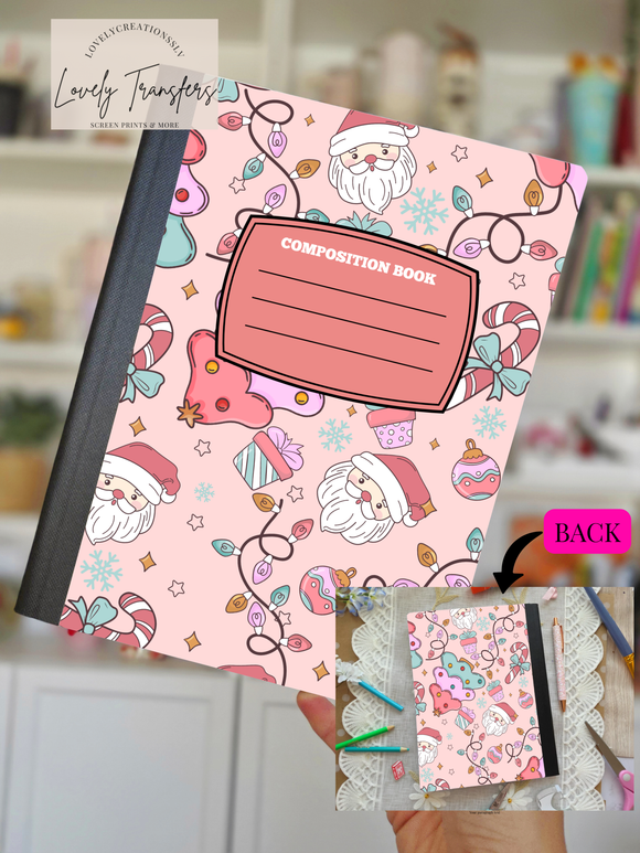 Pretty Santa & Lights- Composition Notebook