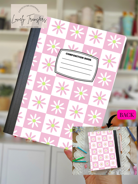 Checkered Flowers - Composition Notebook