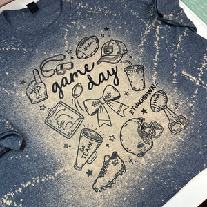 Football Doodles Bleached Tee