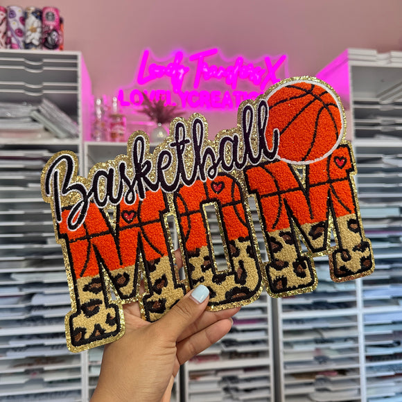 Basketball Mom-  Chenille Patch