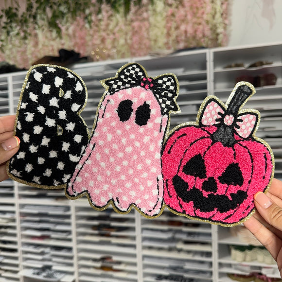 Boo Checkered -Iron On Patch