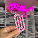 Pink Checkered Paperclip