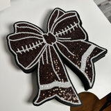 Football Bow- Sequins Patch
