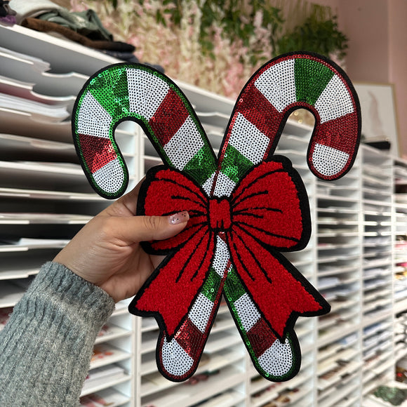 Candy Canes -Iron On Patch