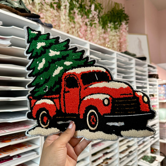 Xmas Truck -Iron On Patch