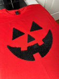 Pumpkin Face - FLUFFY Iron On Patch