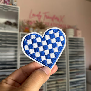 Blue Heart- Iron On Patch