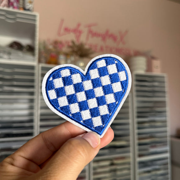 Blue Heart- Iron On Patch
