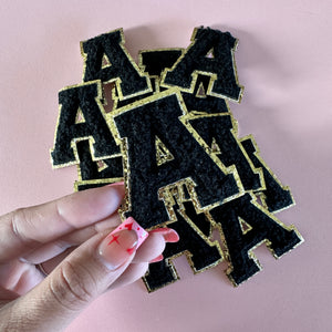 BLACK Varsity Letter Chenille Patches