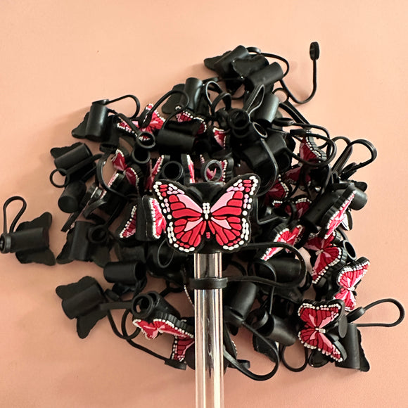 Red Butterfly- Straw Topper