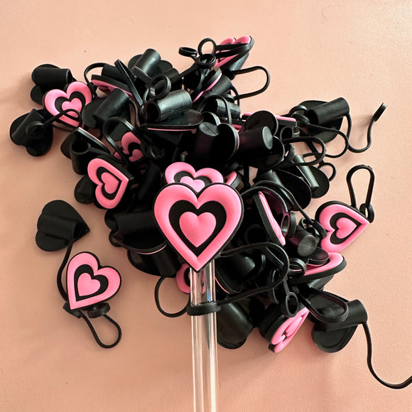 Pink Heart -Straw Topper