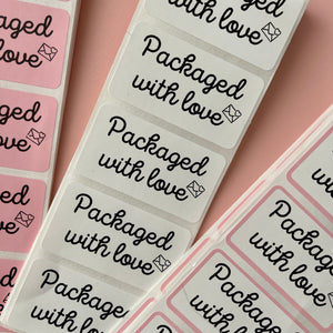 Packaged with Love Stickers